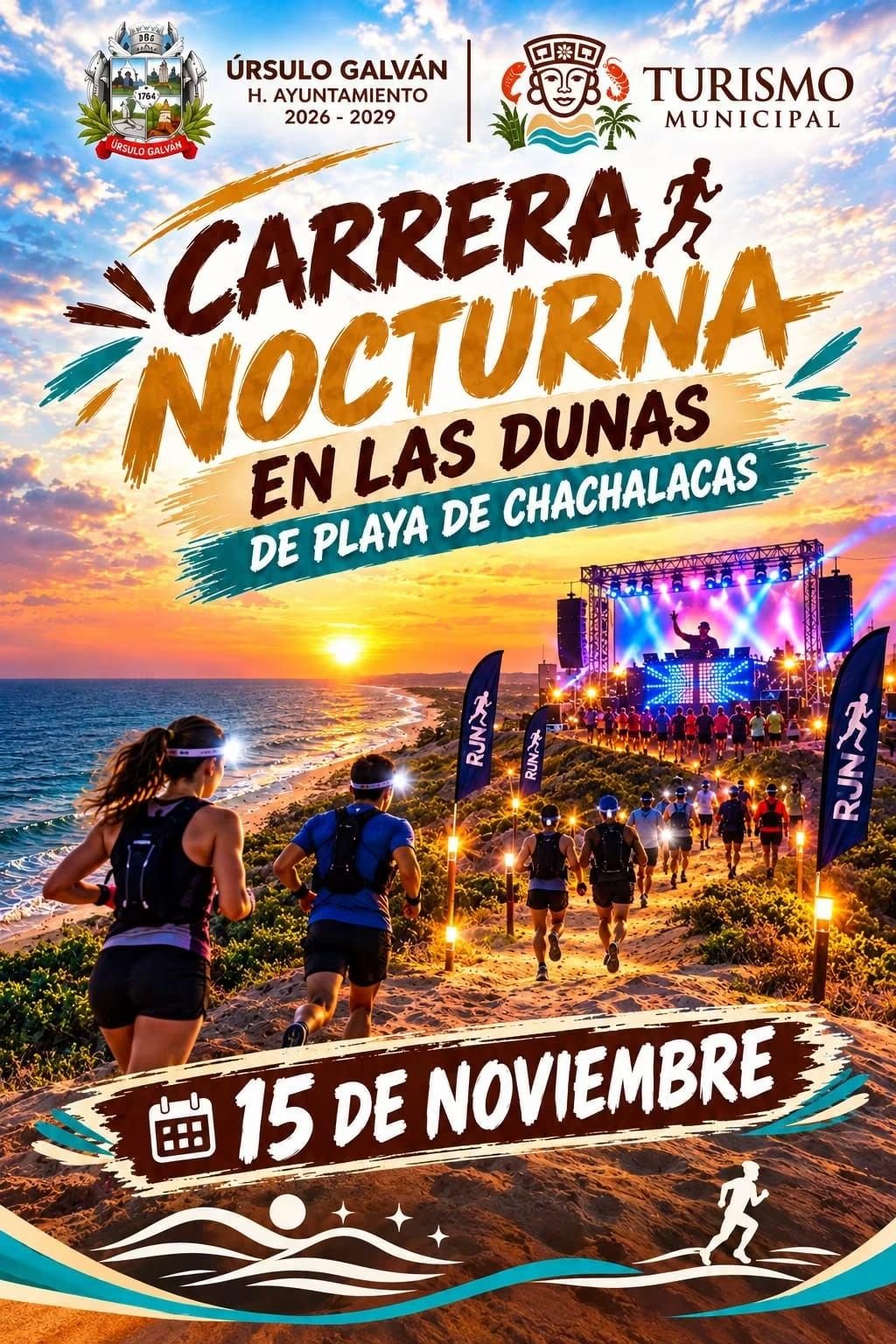 Anuncian carrera nocturna en las dunas de Playa de Chachalacas para el 15 de noviembre