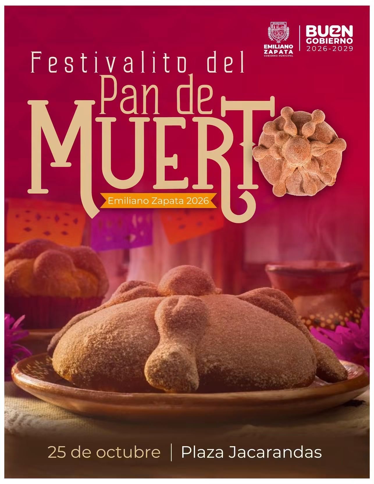 Invitan al “Festivalito del Pan de Muerto 2026” en Emiliano Zapata