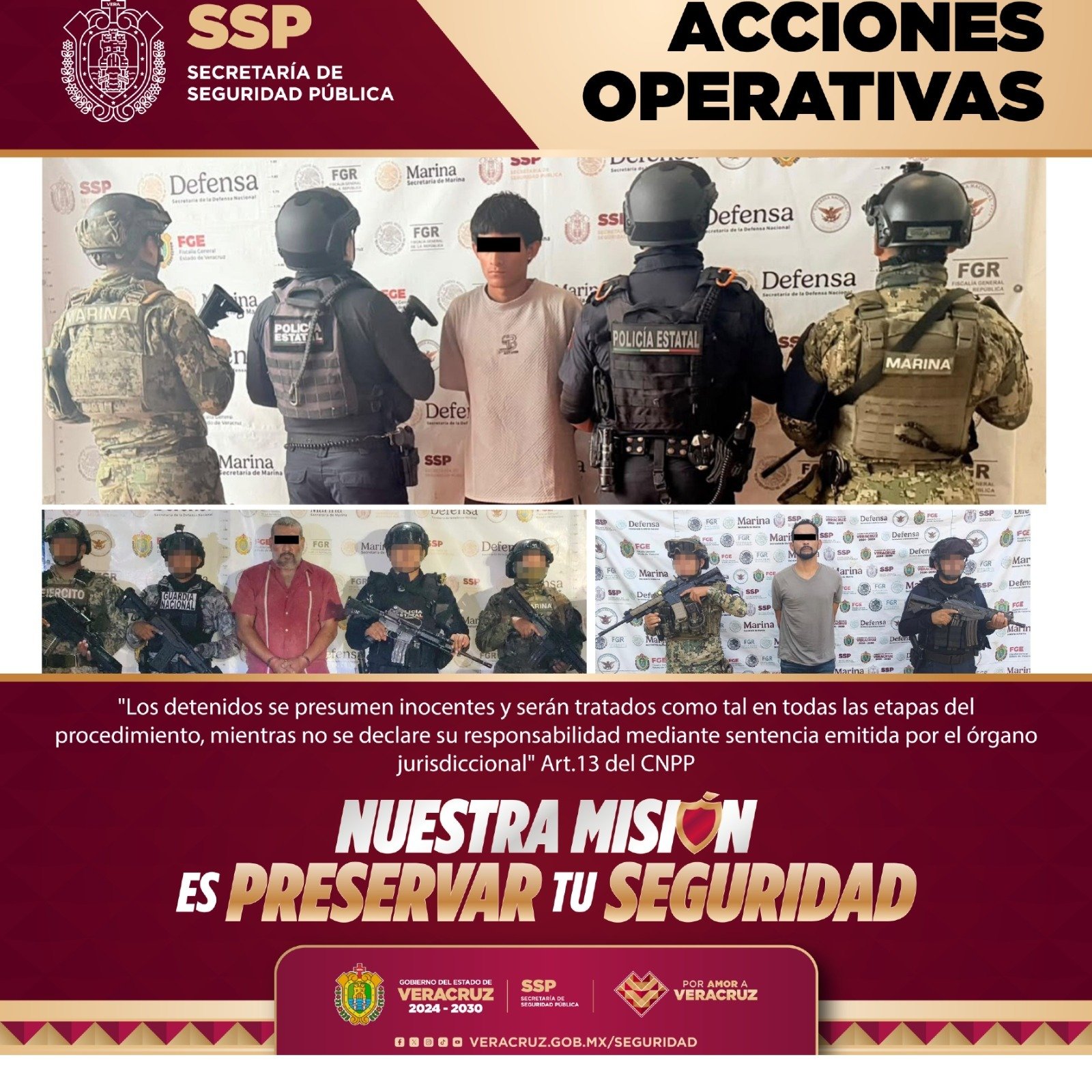Decomisan 284 dosis de presuntas sustancias ilícitas, 54 personas detenidas y 51 vehículos recuperados; informa SSP y FGE