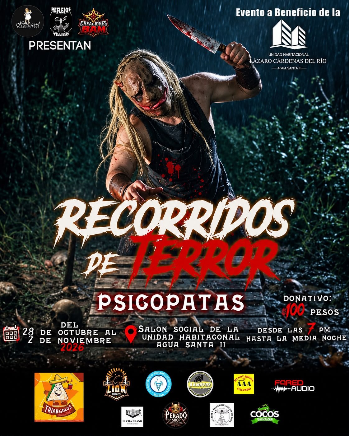 “Psicópatas” de colonia en Xalapa realizarán Recorridos de Terror con causa