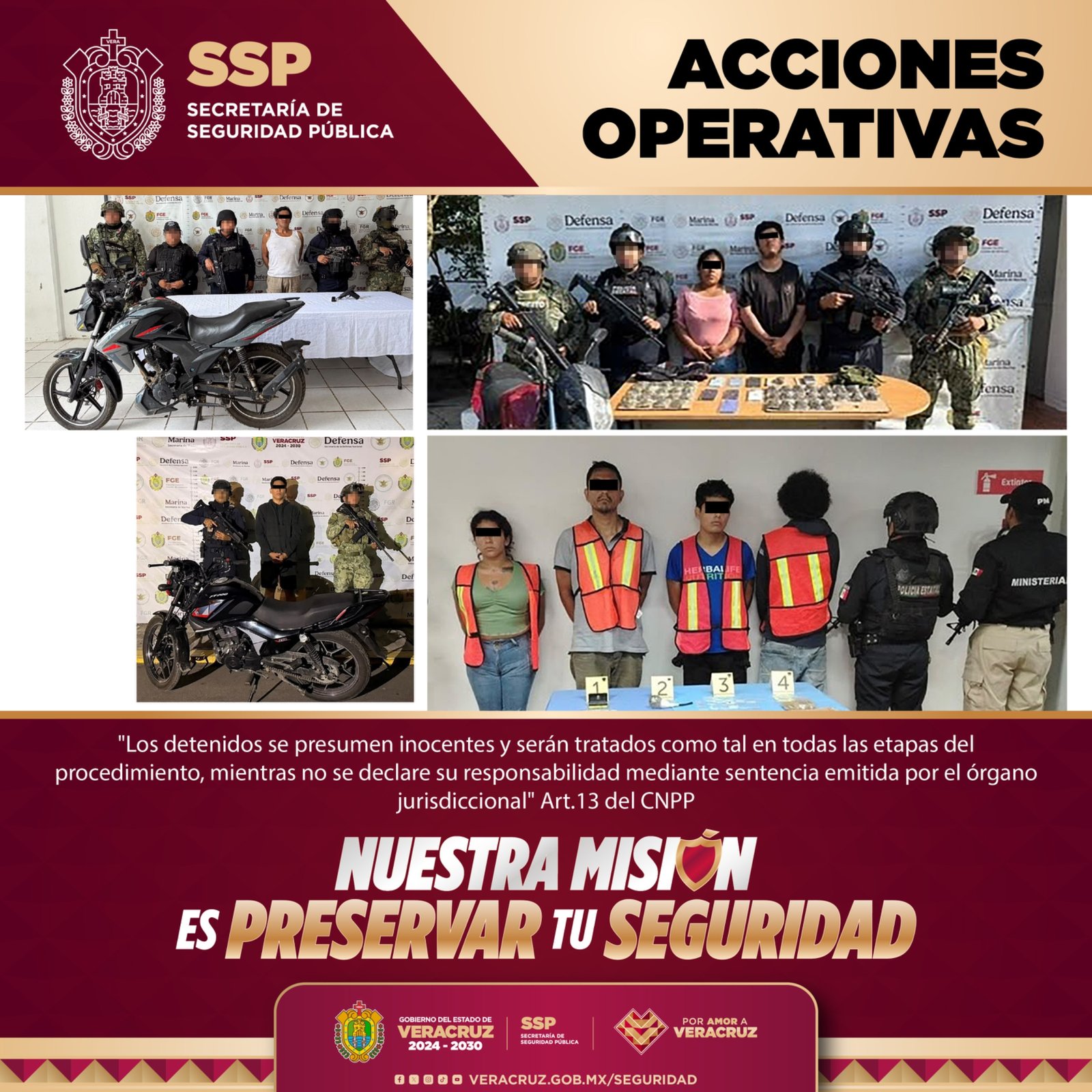 Reporte de Seguridad en Veracruz: 30 personas detenidas y decomiso de 170 dosis de sustancias ilícitas