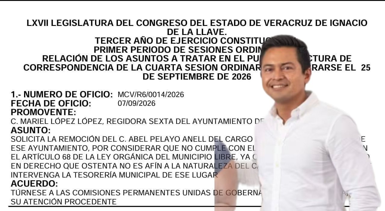 Regidora solicita ante el Congreso la remoción del Tesorero Municipal de Coatepec por incumplir Ley